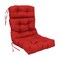 22-inch by 45-inch Spun Polyester Solid Outdoor Tufted Chair Cushion Red-Color